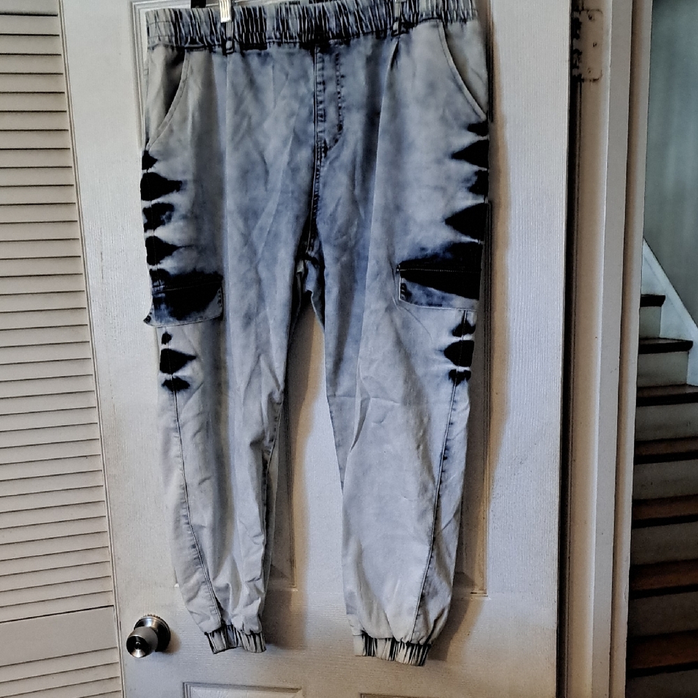 VIP Women's Tie-Dye Jogger Jeans - Black and Gray